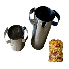 Kit C/ 2 Formas Cilindro Torre Batata Frita 30cm +15 Cm Inox Cor Cinza Foto mini 1