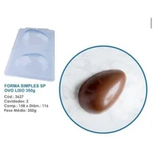 Kit C/ 2 Formas Simples P/ Chocolate Ovo Liso 350g Bwb: 3627 Cor Branco Foto mini 4