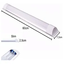 Kit C/ 2 Luminária Lampada Tubular Led 60cm Slim 3000k 20w Luz Branco-quente Foto mini 3