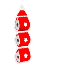 Kit C/ 2 Portas De Papel Higiênico Matelado P/ 3 Rolos Cor Vermelho Foto mini 1