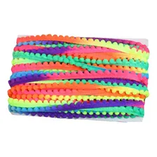 Kit C/ 2 Rolo Fita Grelot Artesanato Mini Pompom Multicolor Foto mini 4