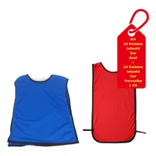 Kit C/20 Coletes Infantil Futebol Treino Jogo Azul+vermelho Foto mini  2