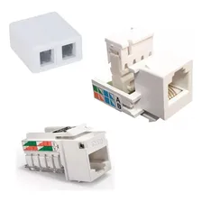 Kit C/ 20 Keystones Rj45+20 Keystone Rj11+20 Caixas Sobrep Foto  mini 1
