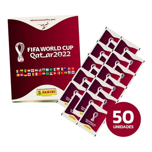 Kit C/ 250 Figurinhas Copa Do Mundo Qatar 2022+ Álbum Panini Foto 1