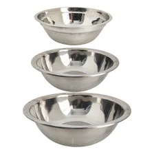 Kit C/ 3 Bowl Gourmet Tigela Bacia Saladeira 100% Aço Inox Foto mini 1