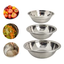 Kit C/ 3 Bowl Gourmet Tigela Bacia Saladeira 100% Aço Inox Foto mini 4