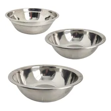 Kit C/ 3 Bowl Gourmet Tigela Bacia Saladeira 100% Aço Inox Foto mini 3