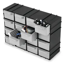 Kit C/ 3 Caixa Organizador Gaveteiro 16 Gavetas cor Preto Foto mini 4