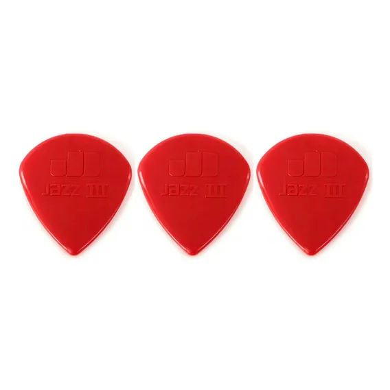 Kit C/ 3 Palheta Guitarra Jim Dunlop Nylon Jazz 3 Vermelho Foto 1