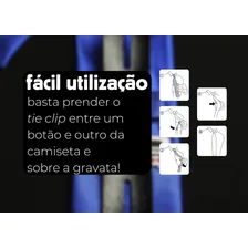 Kit C/ 3 Prendedores Clip Gravata Tie Cores Discreto Melhor Cor Branco/marrom/preto Foto mini 4