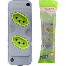 Kit C/3 - Tomada Barra Fiolux 2p+t. 20a. Dupla Cinza/verde Foto mini  3