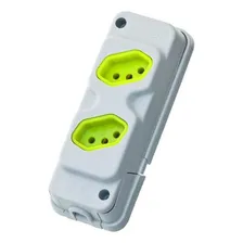 Kit C/3 - Tomada Barra Fiolux 2p+t. 20a. Dupla Cinza/verde Foto mini 4