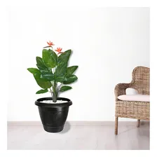 Kit C/ 3 Vasos Planta Grande Redondo Preto Plástico Arqplast Liso Foto mini 2