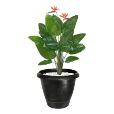 Kit C/ 3 Vasos Planta Grande Redondo Preto Plástico Arqplast Liso Foto mini 3