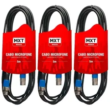 Kit C 3un Cabo Microfone Cannon XLR/CANNONC 5 Metros MXT Cor Preto Foto  mini 1