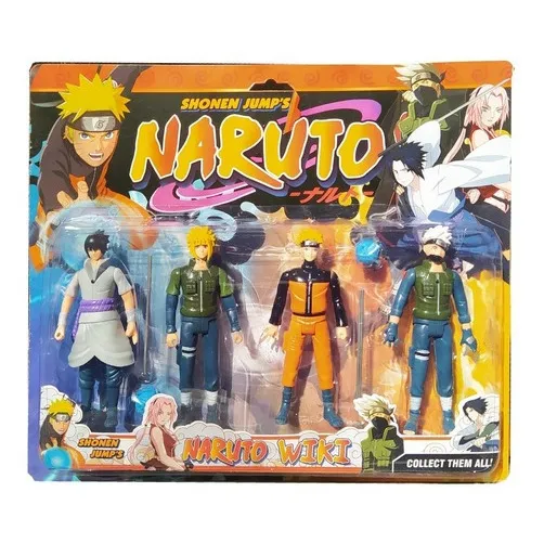 Kit C/4 Bonecos Naruto Uzumaki Articulados Sasuke Kakashi Foto 1