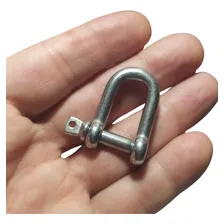 Kit C/ 4 Pçs Manilha Reta 1/4 M6 Aço Inox 316 100kg Náutica Foto mini 3