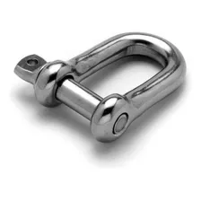 Kit C/ 4 Pçs Manilha Reta 1/4 M6 Aço Inox 316 100kg Náutica Foto mini 1