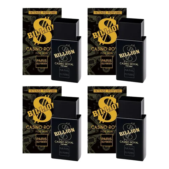 Kit C/ 4 Perfume Billion Casino Royal Paris Elysees Atacado Foto 1