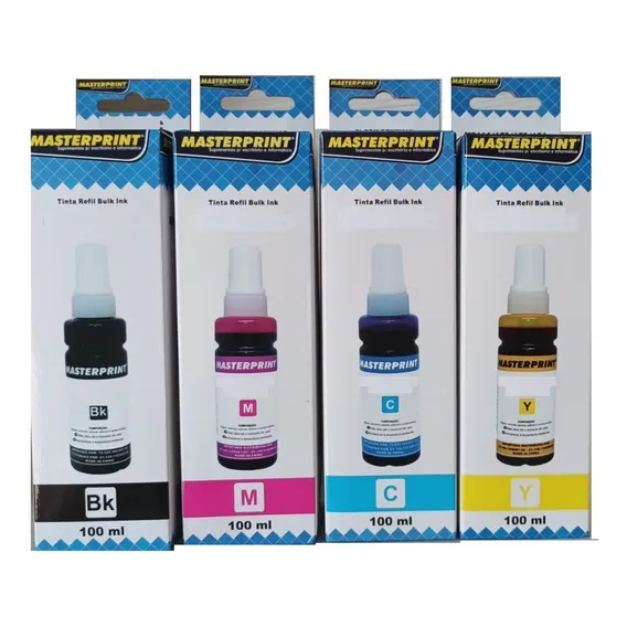 Kit C/ 4 Tintas Ink Jet Compatível Epson 100ml - Masterprint Foto 1
