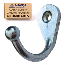 Kit C/ 40 Cabide Simples Gancho Pequeno Zincado Aliança Foto  mini 1