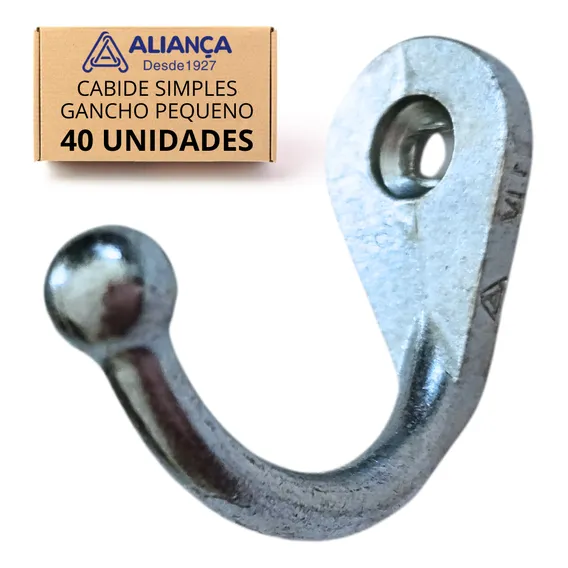 Kit C/ 40 Cabide Simples Gancho Pequeno Zincado Aliança Foto 1