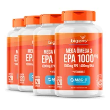 Kit C/ 4x Mega Ômega 3 Meg-3® - Epa 1000mg + Dha 400mg - 480 Cápsulas | Bigens Foto mini 1