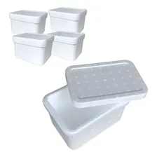 Kit C/5 Caixa Térmica Isopor Sorvete Doces 20,5x12,5cm Foto  mini 1