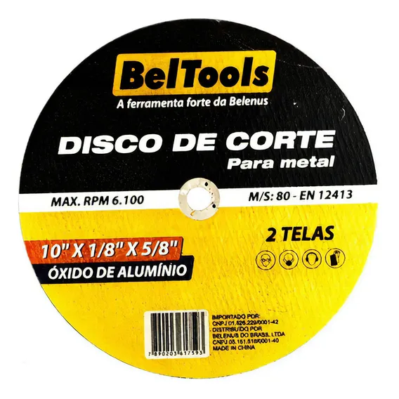 Kit C/ 5 Disco De Corte Ferro 10xx1/8 X 5/8 Beltools Foto 1