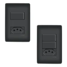 Kit C/ 5 Interruptor + 5 Interruptor Duplo C/ Tomadas 20a Foto  mini 1