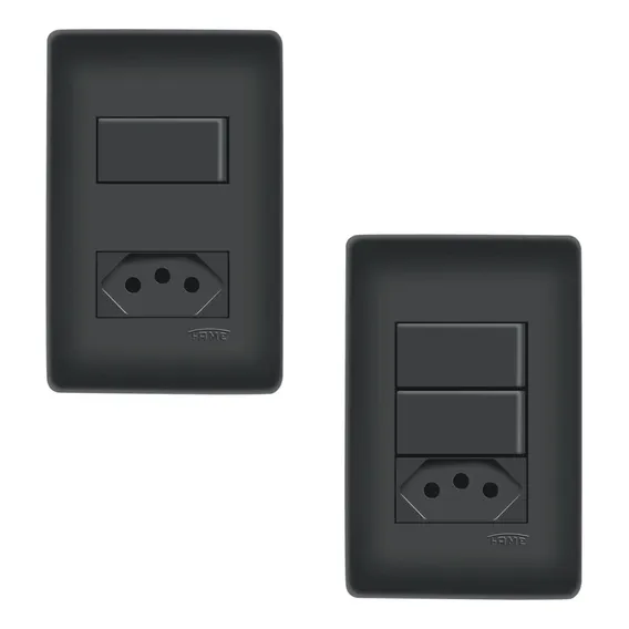 Kit C/ 5 Interruptor + 5 Interruptor Duplo C/ Tomadas 20a Foto 1