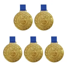 Kit C/ 5 Medalhas De Ouro M43 Honra Ao Mérito Fita Azul Foto mini 1