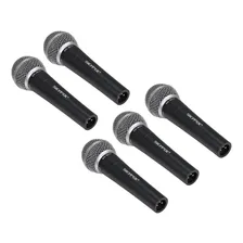 Kit C/ 5 Microfones Profissionais Skypix Sm58a Com Maleta Cor Preto Foto  mini 1