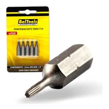 Kit C/ 5 Ponta Bit Torx 25mm X 1/4 Xt15 Beltools Foto mini 1