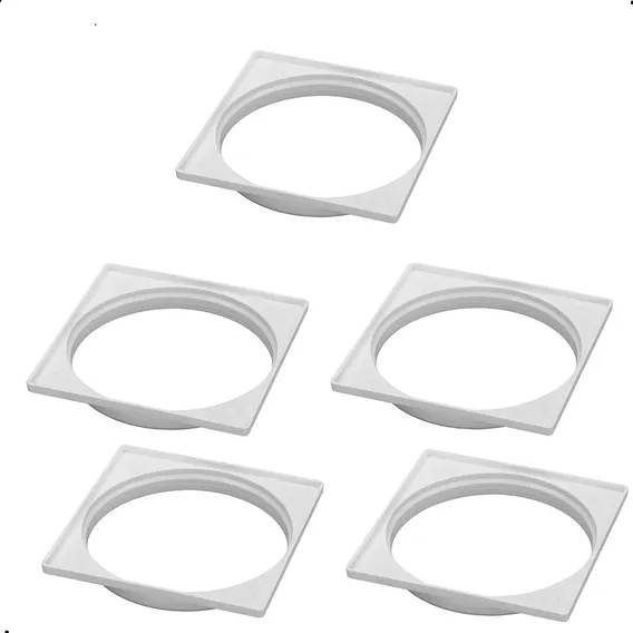Kit C/ 5 Porta Grelha Quadrada Branca 100mm Krona Foto 1