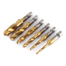 Kit C/ 6 Brocas Rosca Macho M3 M4 M5 M6 M8 M10 Titanio Foto mini 1