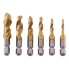 Kit C/ 6 Brocas Rosca Macho M3 M4 M5 M6 M8 M10 Titanio Foto mini 2
