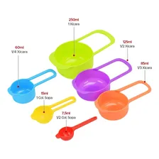 Kit C/ 6 Colheres Medidoras Coloridas Culinária Gourmet Cor Azul Foto mini  2