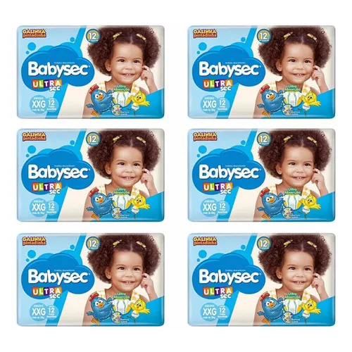 Kit C/6 Pct Fralda Babysec Ultra Galinha Pintadinha Xxg Gênero Sem gênero Tamanho Extra extra grande (XXG) Foto 1