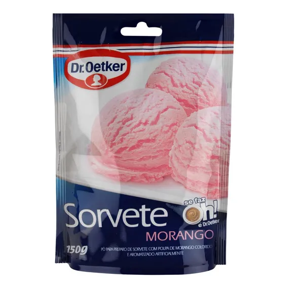 Kit C/ 6 Po Para Sorvete Morango Dr. Oetker Sache 150g Foto 1