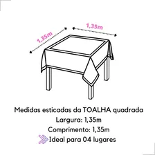 Kit C/ 8 Toalhas De Mesa 4 Lugares Jacquard 1,35x1,35 Lindas Cor Rose Foto mini  2