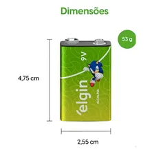 Kit C/10 Baterias 9v Alcalina Elgin Energy Em Blister Foto mini 2