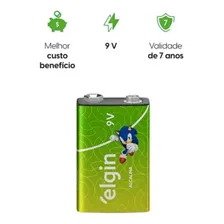 Kit C/10 Baterias 9v Alcalina Elgin Energy Em Blister Foto mini 3