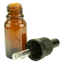 Kit C/10 Frasco Vidro Ambar Conta Gotas 10ml Tampa Preta Foto mini 2
