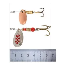 Kit C/10 Iscas Artificiais Colher Metal Spiner Pena + Caixa Cor Variado Foto mini 4