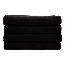 Kit C/10 Toalhas Rosto Profissional Preta - Salão Reforçada Cor Preto Liso Foto mini 2