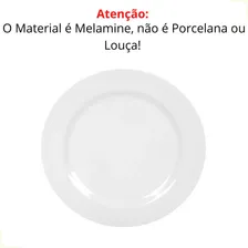 Kit C/12 Yazi Prato Sobremesa 18 Cm Melamine Plastico Resistente Cor Branco Foto mini 2