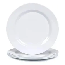 Kit C/12 Yazi Prato Sobremesa 18 Cm Melamine Plastico Resistente Cor Branco Foto mini 4