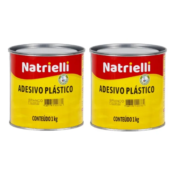 Kit C/2 - Adesivo Plástico Branco 1kg Natrielli Foto 1