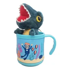 Kit C2 Canecas Infantil + 2 Chaveiro De Dinossauro Presente Foto mini 2